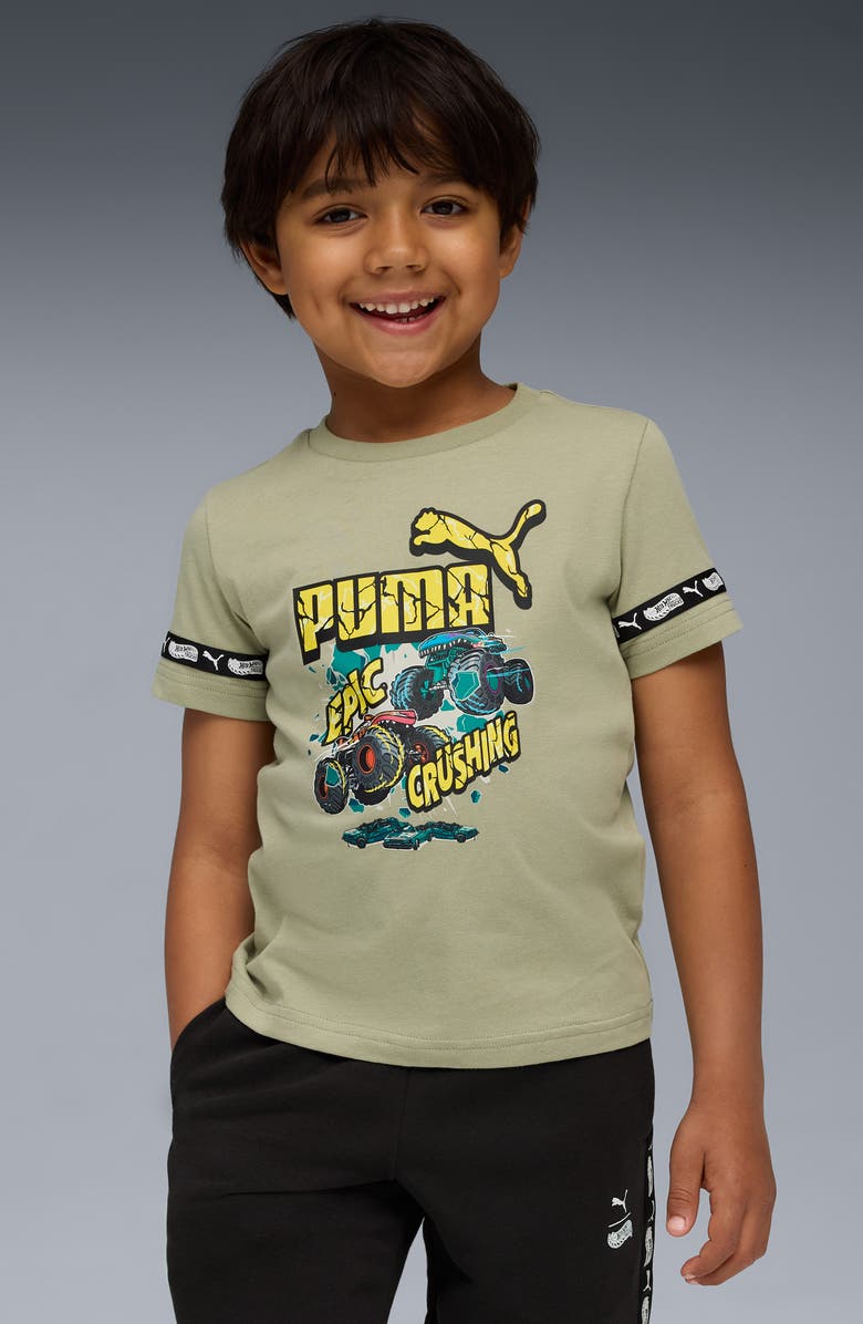 PUMA x Hot Wheels Kids' Cotton Graphic T-Shirt, Alternate, color, Lux Army