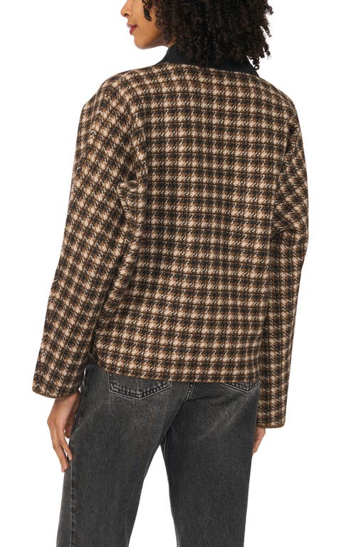 1.state Plaid Button Front Jacket In Medium Heather Grey