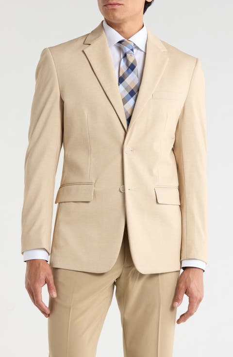 Slim Fit Stretch Knit Sport Coat (Regular & Long)