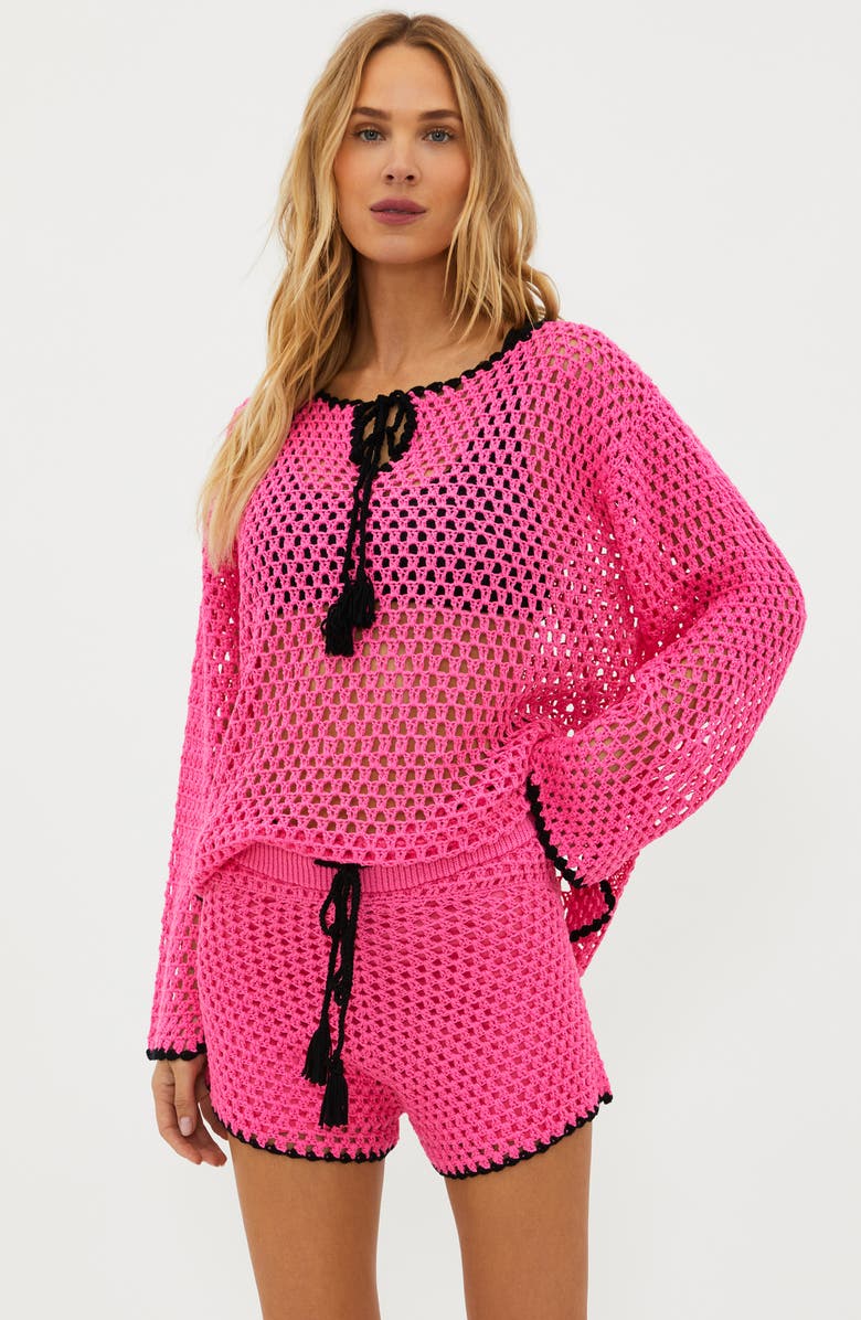 Beach Riot Blaise Crochet Cover-Up Sweater, Alternate, color,