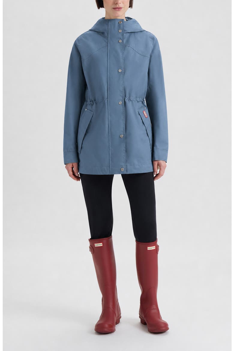 Adela Water Repellent Cotton Canvas Hooded Jacket, Alternate, color, WINTER SKY