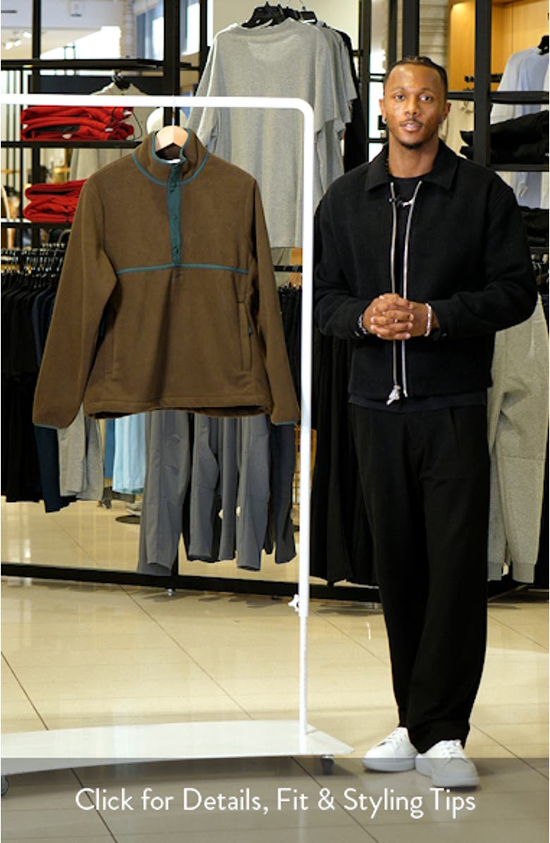 Wordmark Half Snap Fleece Pullover, sales video thumbnail