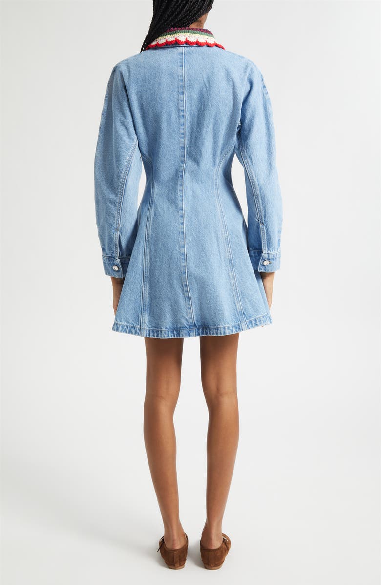 Stine Goya Collared Long Sleeve Denim Minidress, Alternate, color, Denim Blue