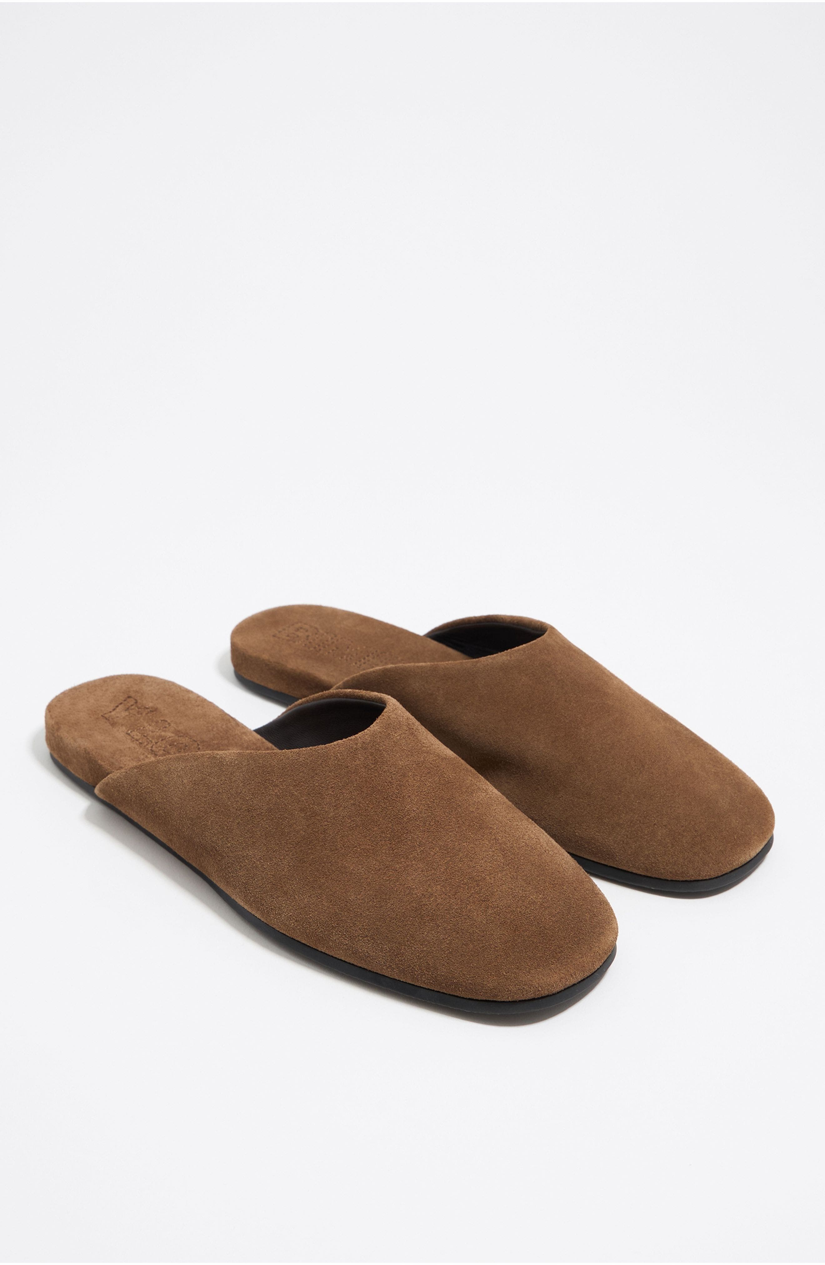 Suede Leather Mule, Alternate, color, BROWN