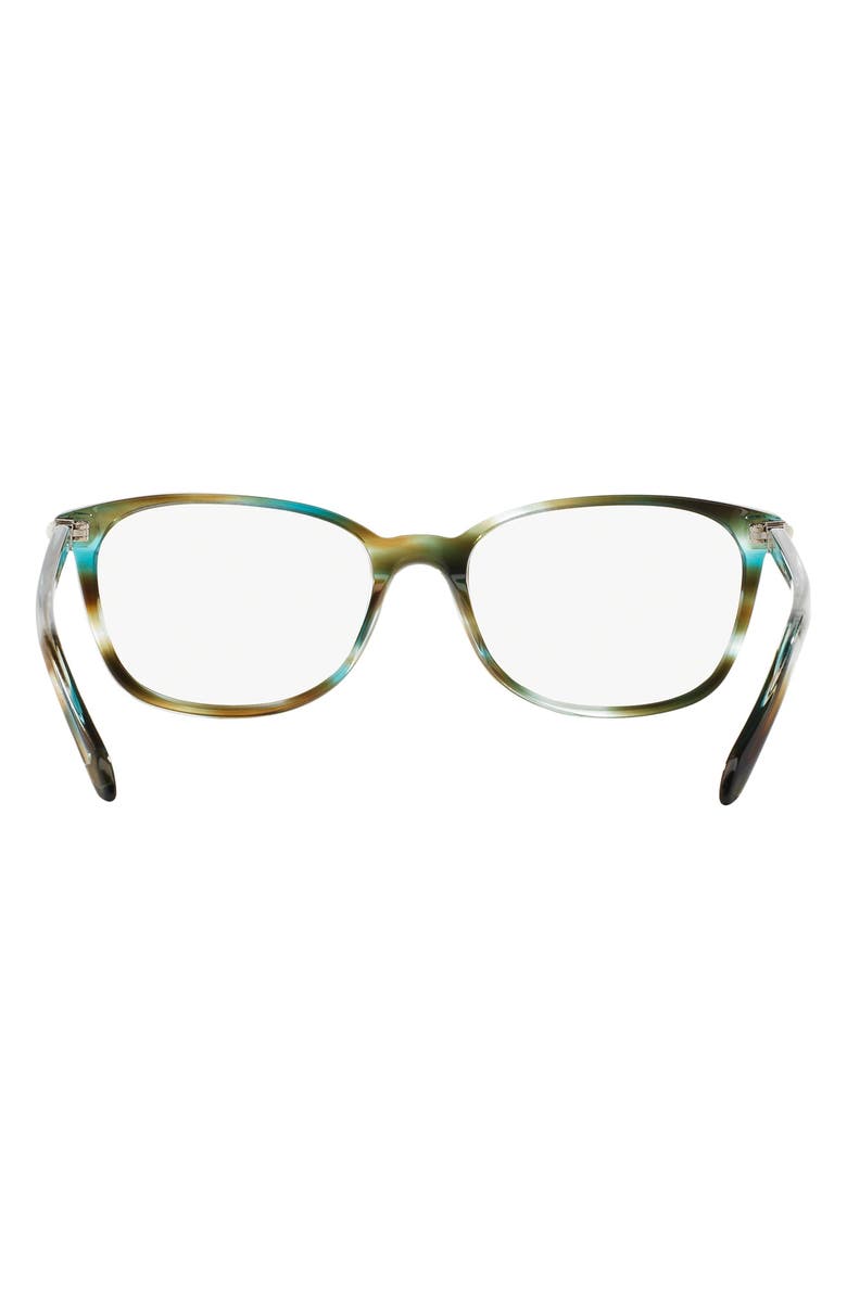 Tiffany & Co. 51mm Rectangular Optical Glasses, Alternate, color, Turquoise