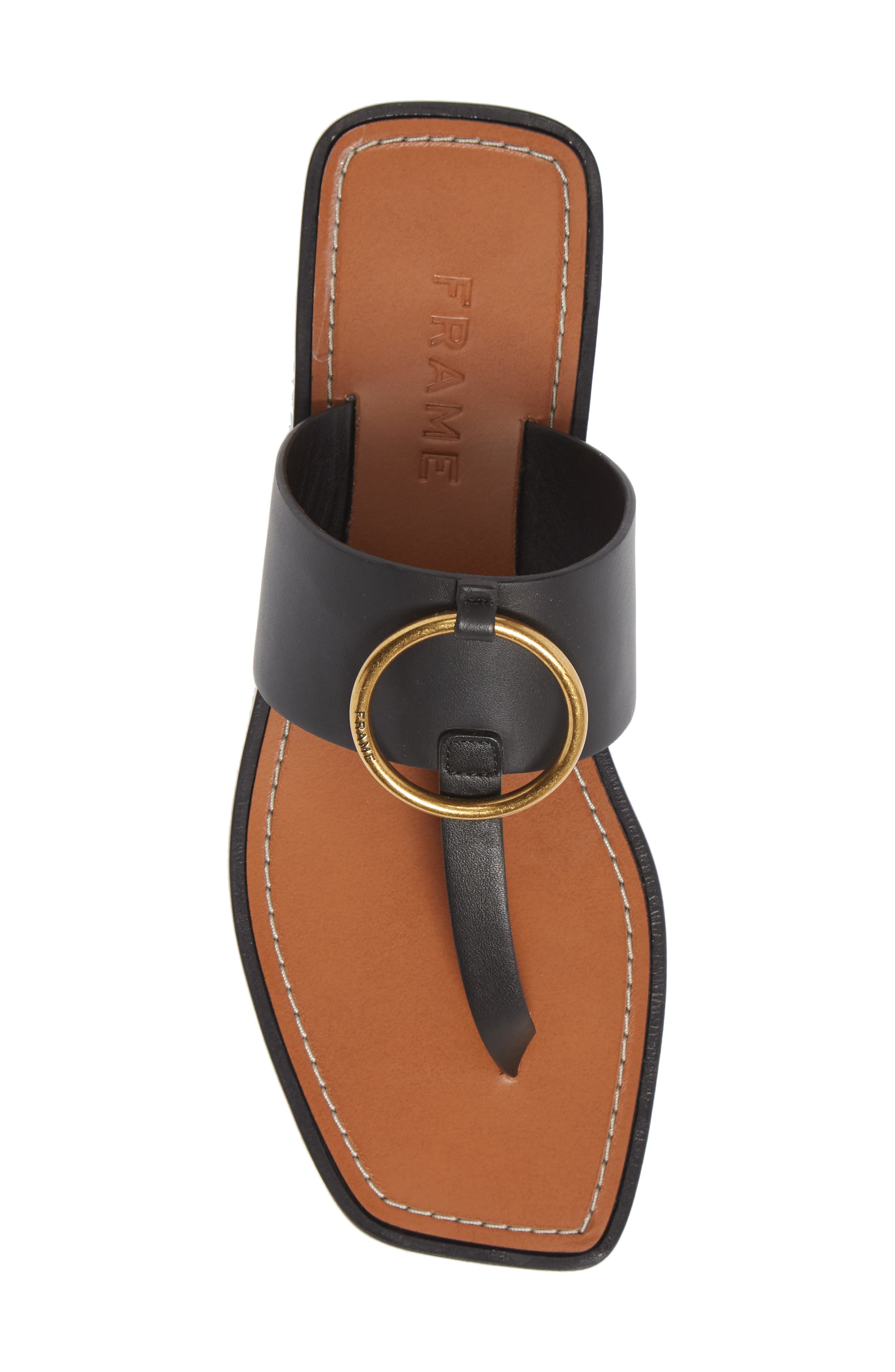 Le Brentwood Flip Flop (Nordstrom Exclusive), Alternate, color, NOIR LEATHER