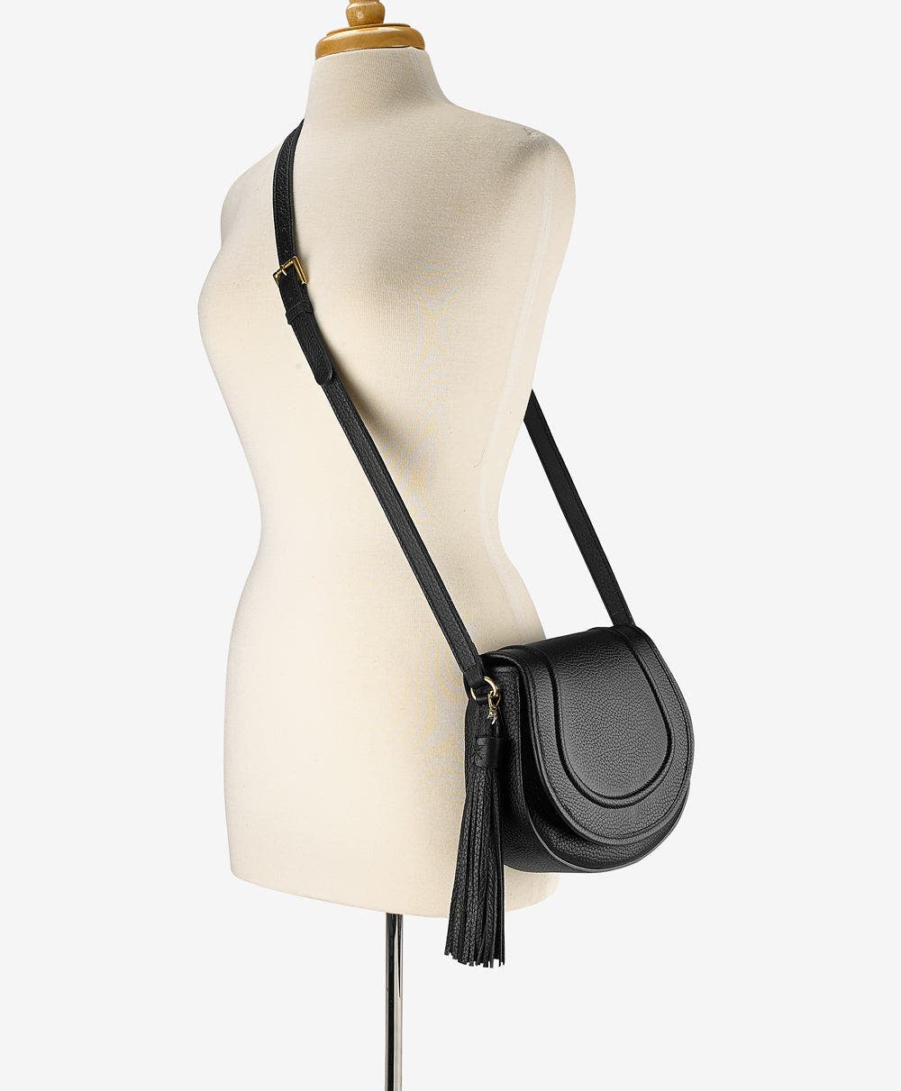 GiGi New York JENNI SADDLE BAG, Alternate, color, Black