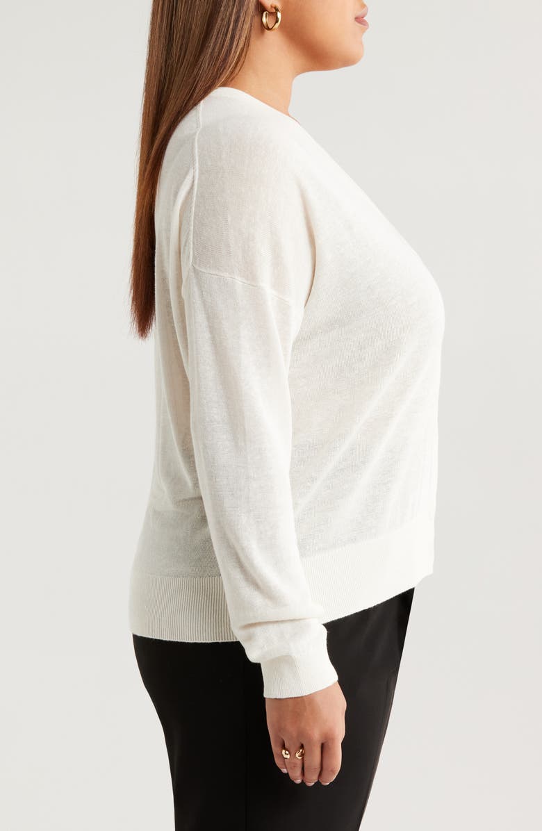 Nordstrom Linen Blend Cardigan, Alternate, color, Ivory Tofu