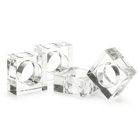 Acrylic Square Napkin Ring - Set of 4