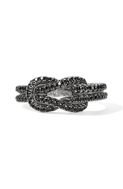 Love Knot Ring, Black Sapphire