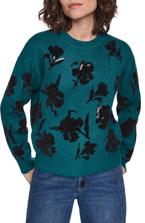 Floral Sequin Sweater