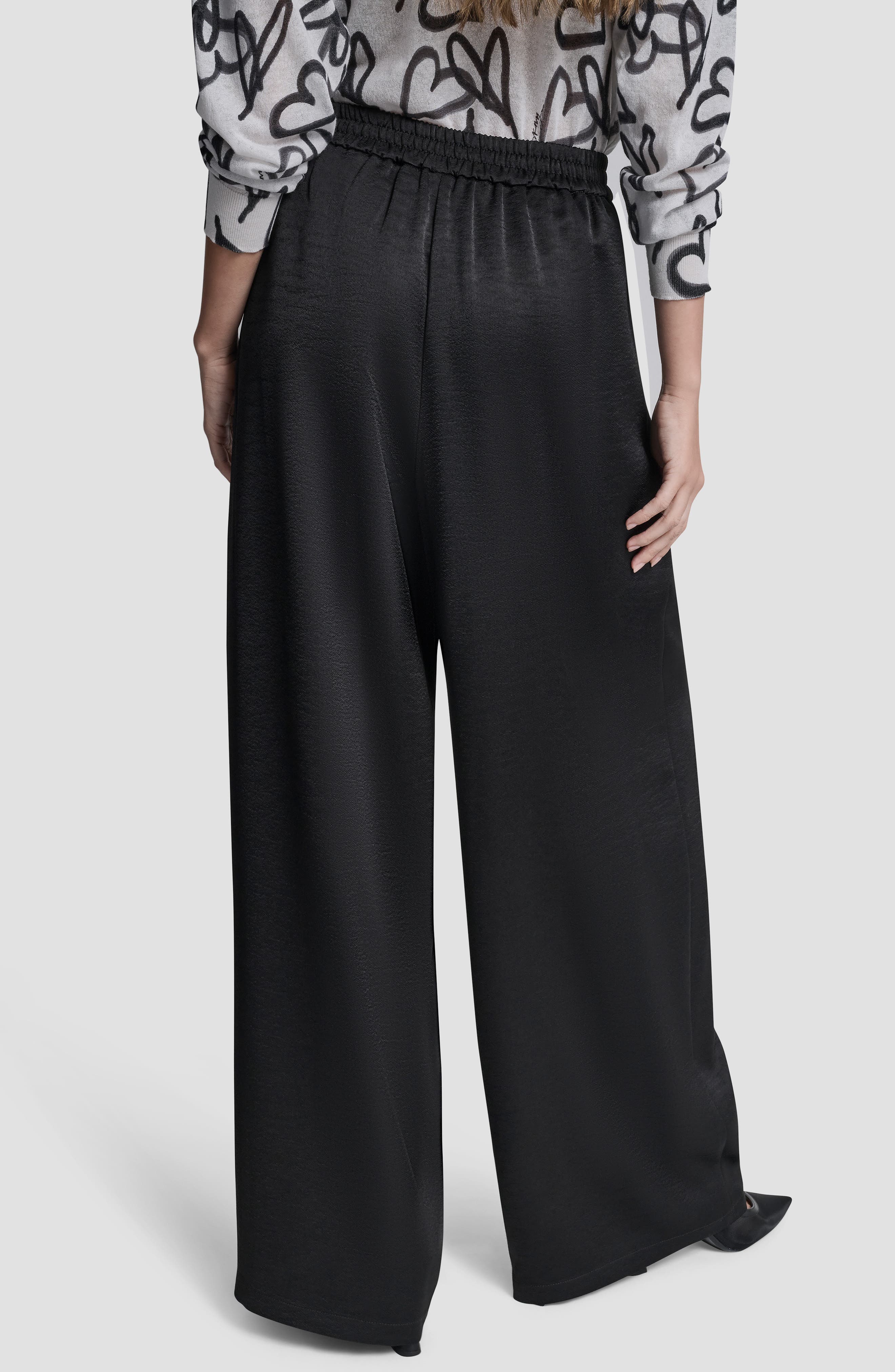 Pleat Wide Leg Satin Pants - image 2