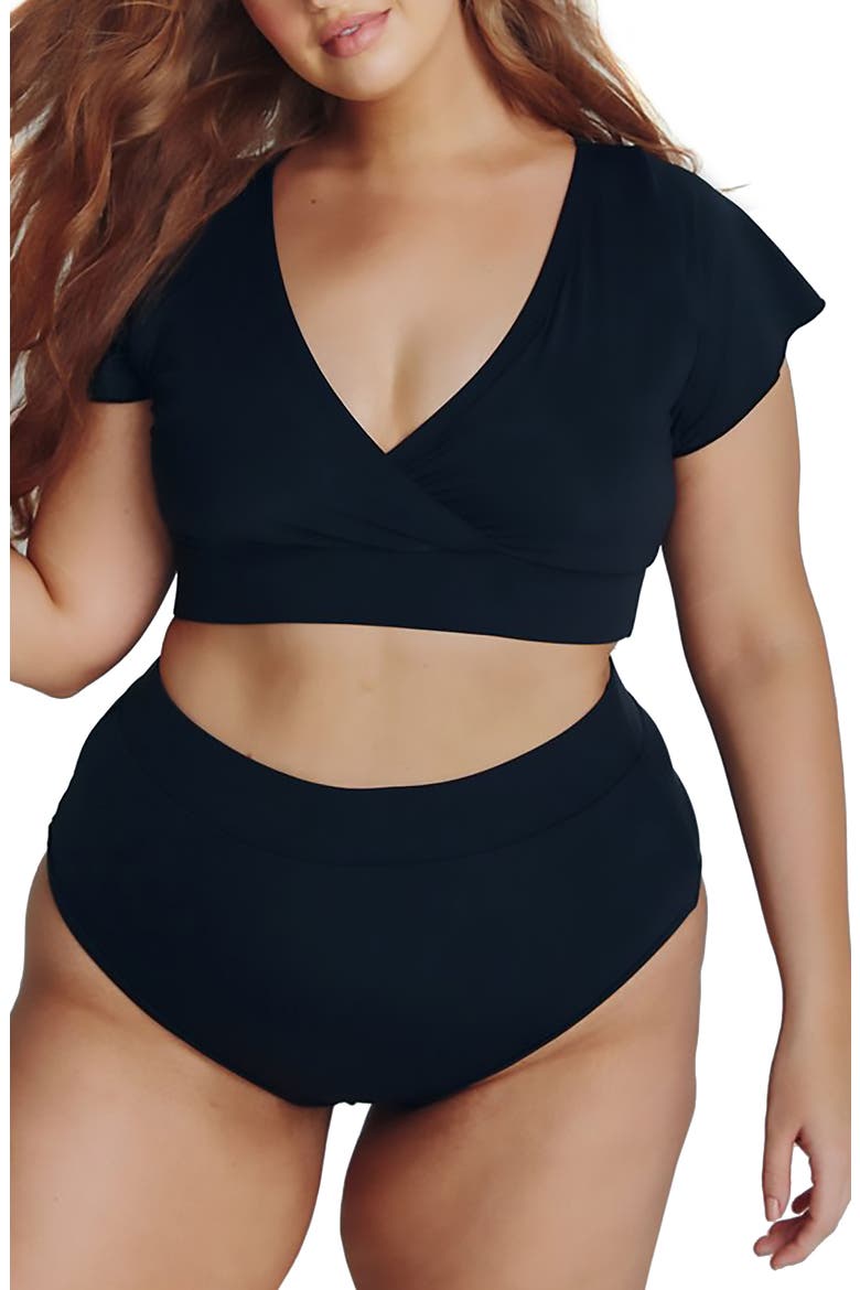 BFF Crop Bikini Top, Main, color, BLACK