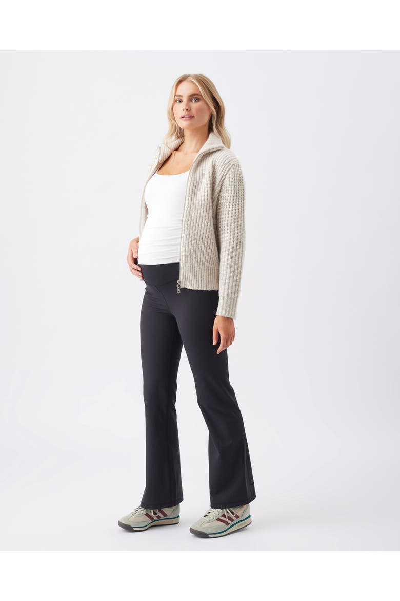Layla  Chunky Zip Up Sweater Cardigan, Alternate, color, Oat Marle