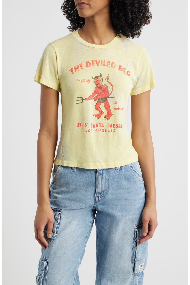 The Deviled Egg Burnout Graphic T-Shirt, Main, color, POPPY YELLOW
