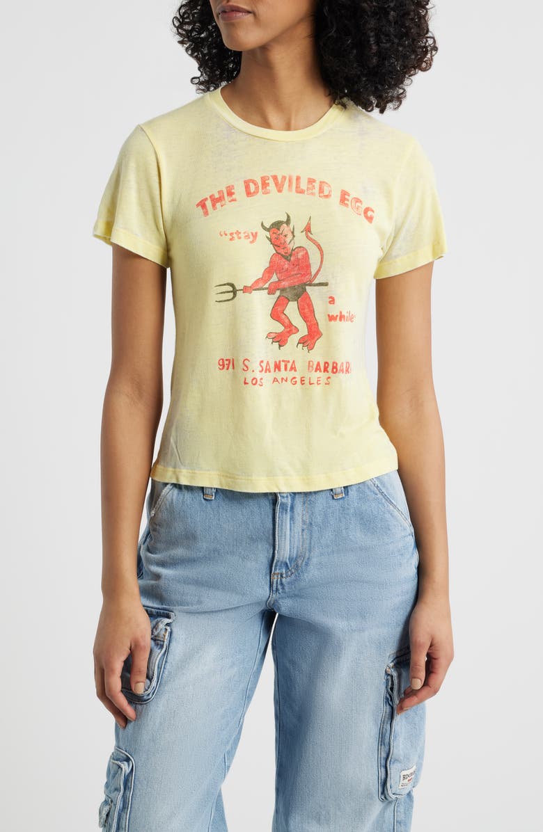 Daydreamer The Deviled Egg Burnout Graphic T-Shirt, Main, color, Poppy Yellow