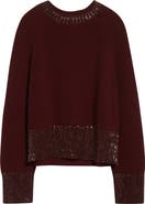 Golden Goose Journey Crystal Embellished Raglan Sleeve Wool Sweater