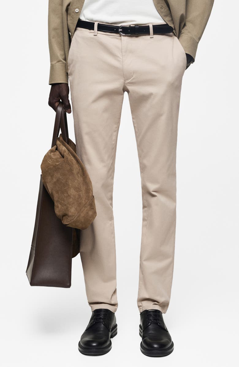 MANGO Serge Slim Fit Chino Pants, Main, color, Sand