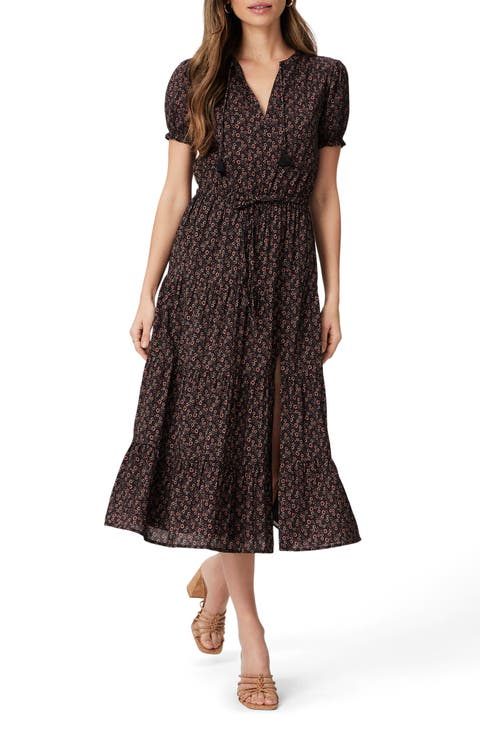 Siera Floral Short Sleeve Midi Dress