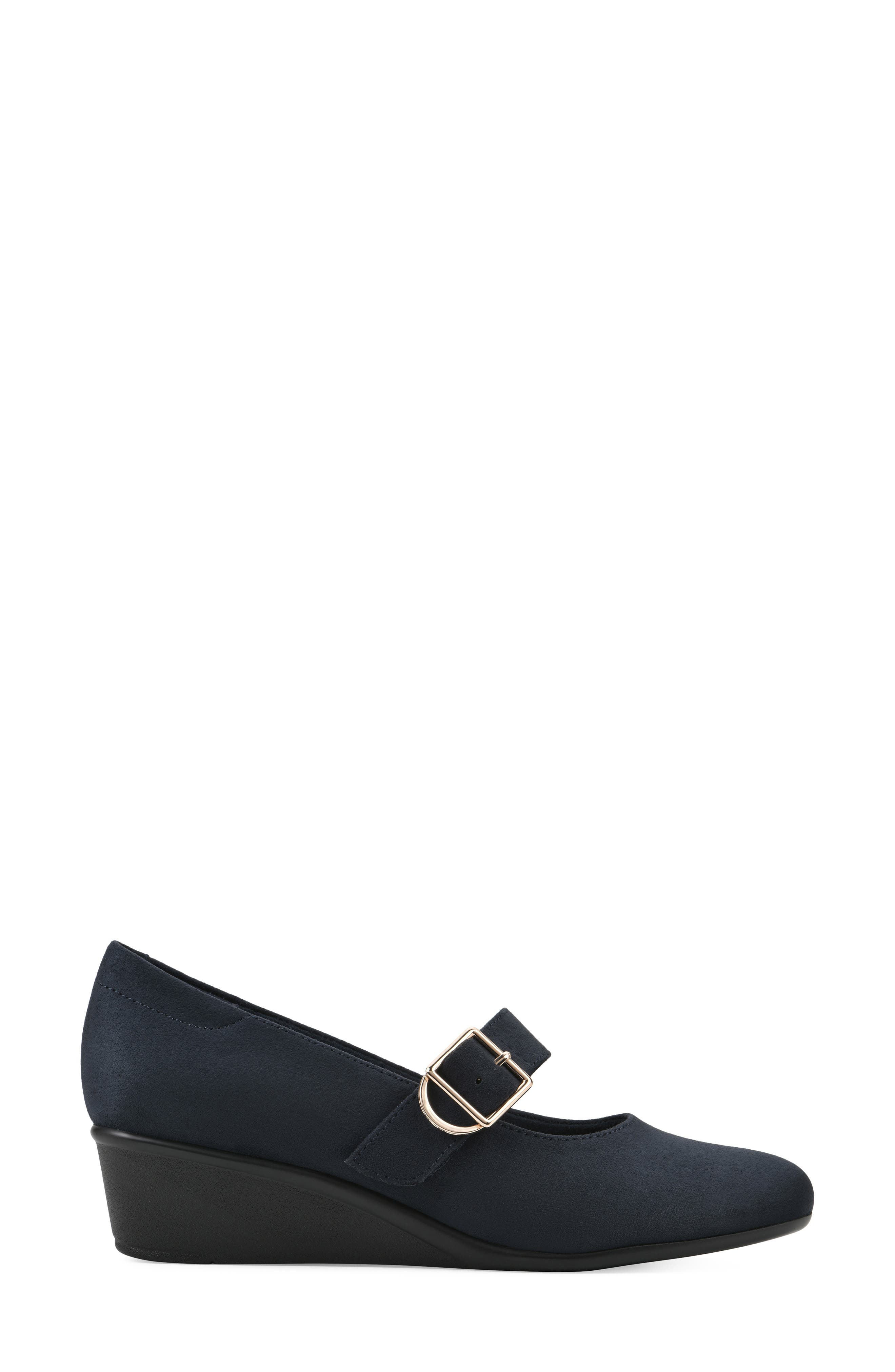Bolford Wedge Pump, Alternate, color, NAVY/ FABRIC