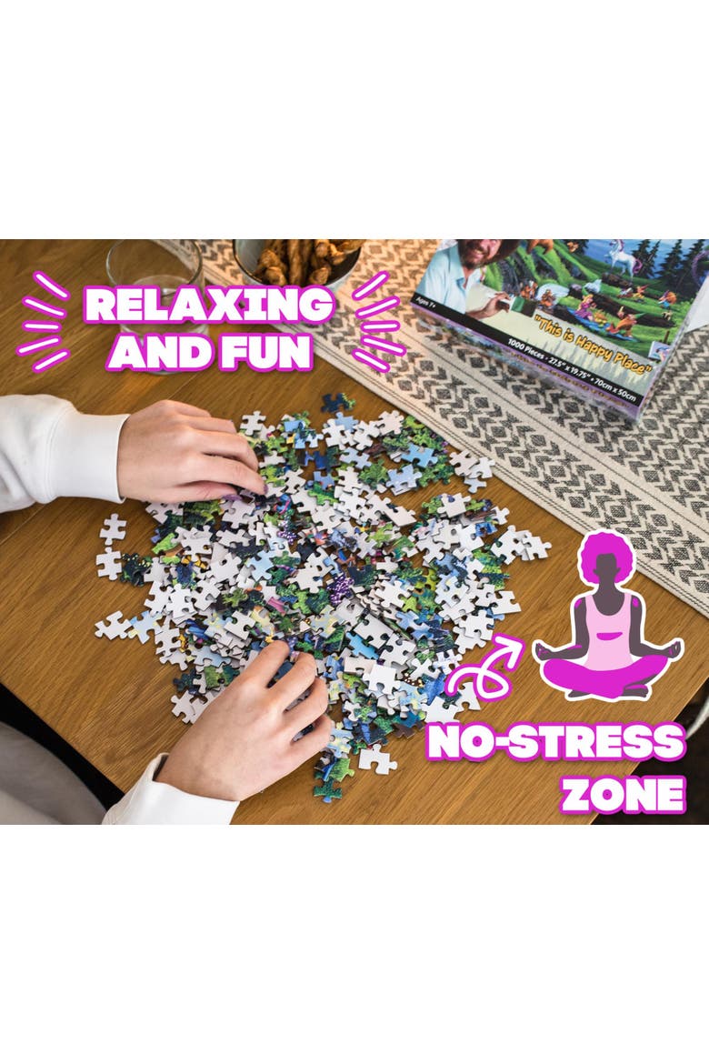 Bob Ross This Is Happy Place 1000 Piece Jigsaw Puzzle, Alternate, color, Multi-Color