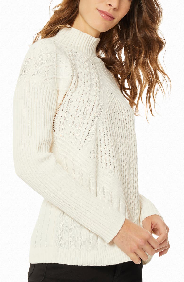 Jones New York Cable Knit Sweater, Alternate, color, Jones White