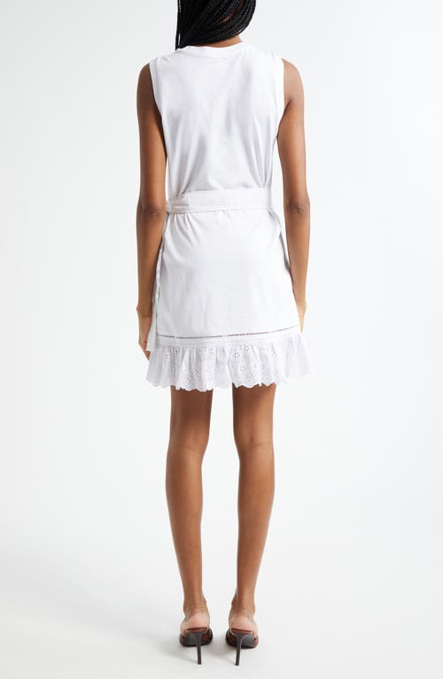 Cinq À Sept Bethel Draped-ruffle Sleeveless Crepe Mini Dress In White