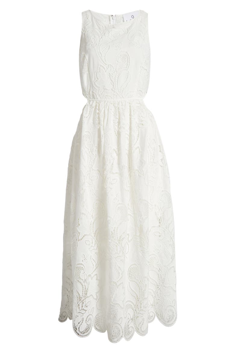 Bouquet Eyelet Maxi Dress, Alternate, color, WHITE