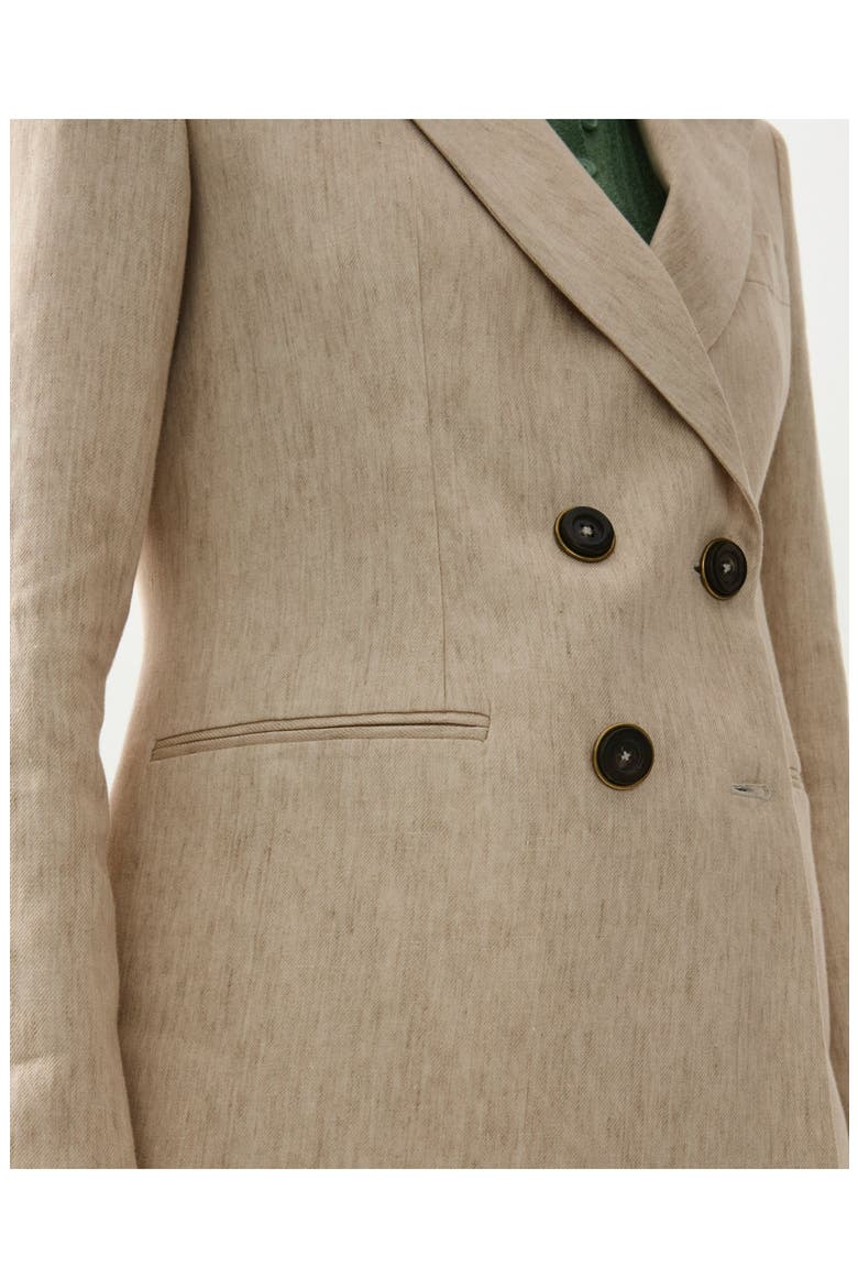 Bastien Classic Linen Jacket, Alternate, color, Cream