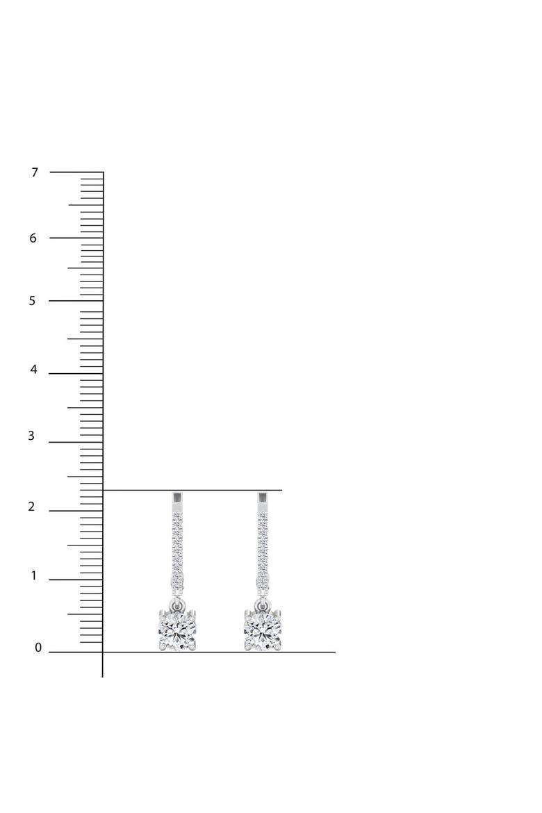 Round Droplet Hoop Lab Diamond in 14K Gold, Alternate, color, White Gold