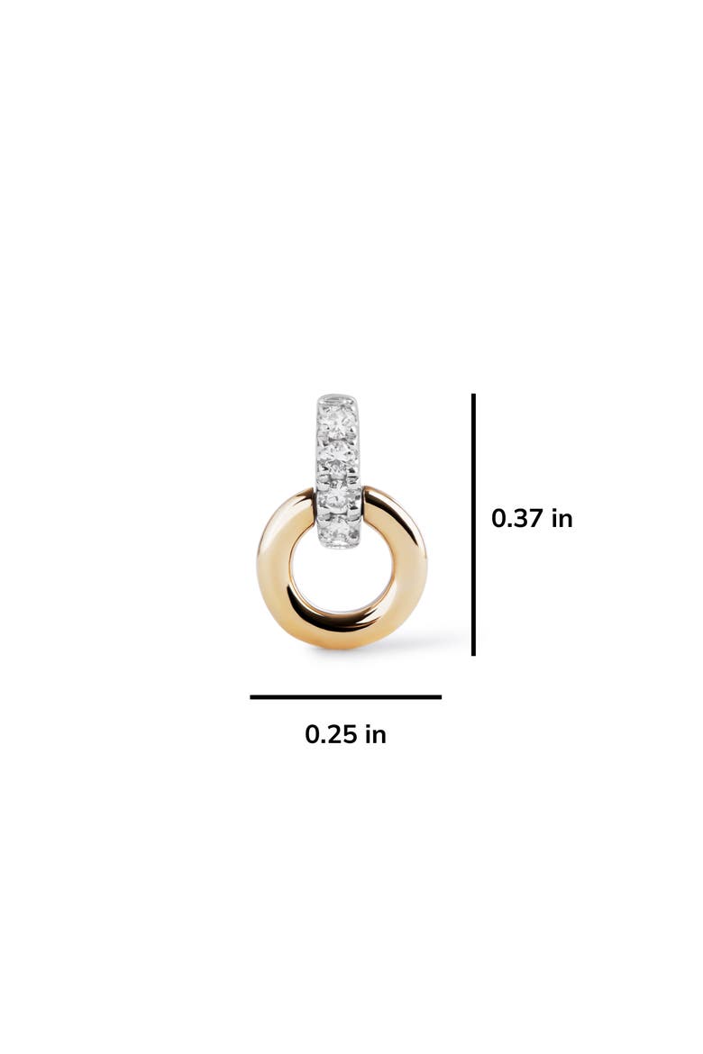 Solid Yellow Gold - Diamond Links Studs, Alternate, color, Two Tone