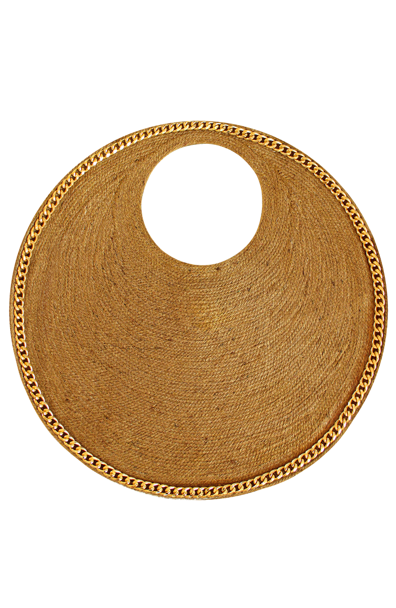 BRUNNA.CO The Solo Cocco Jute Bag With Gold Chain, Main, color, Gold