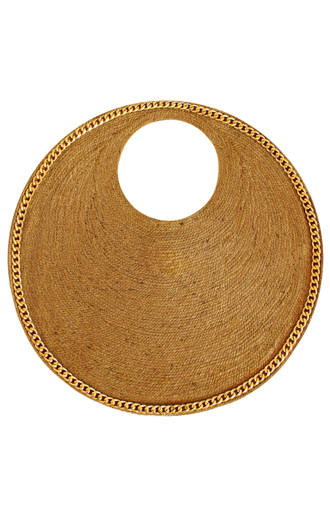 The Solo Cocco Jute Bag With Gold Chain