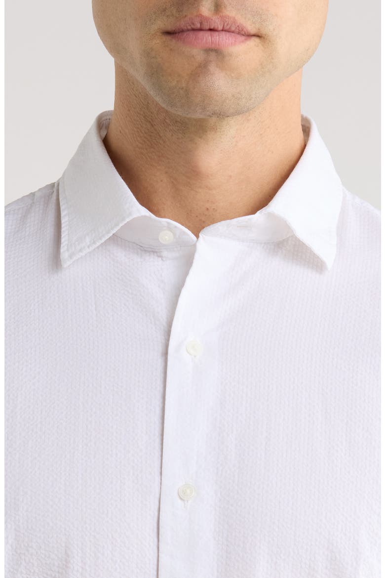 Seaward Short Sleeve Cotton Blend Seersucker Button-Up Shirt, Alternate, color, WHITE