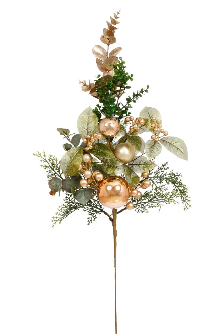 Festive Ball Berry Spray, Set of 6, Main, color, Gold