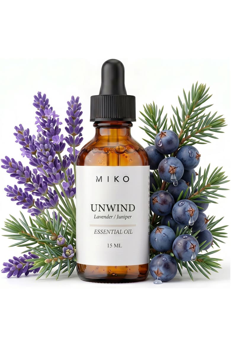 Unwind Essential Oil with Lavender & Juniper 100% Organic 15ml, Main, color, Clear