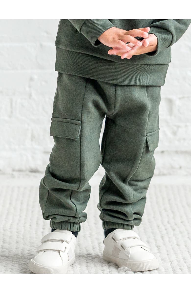 Kendi Dallis Fleece Cargo Sweatpants, Alternate, color, Pine