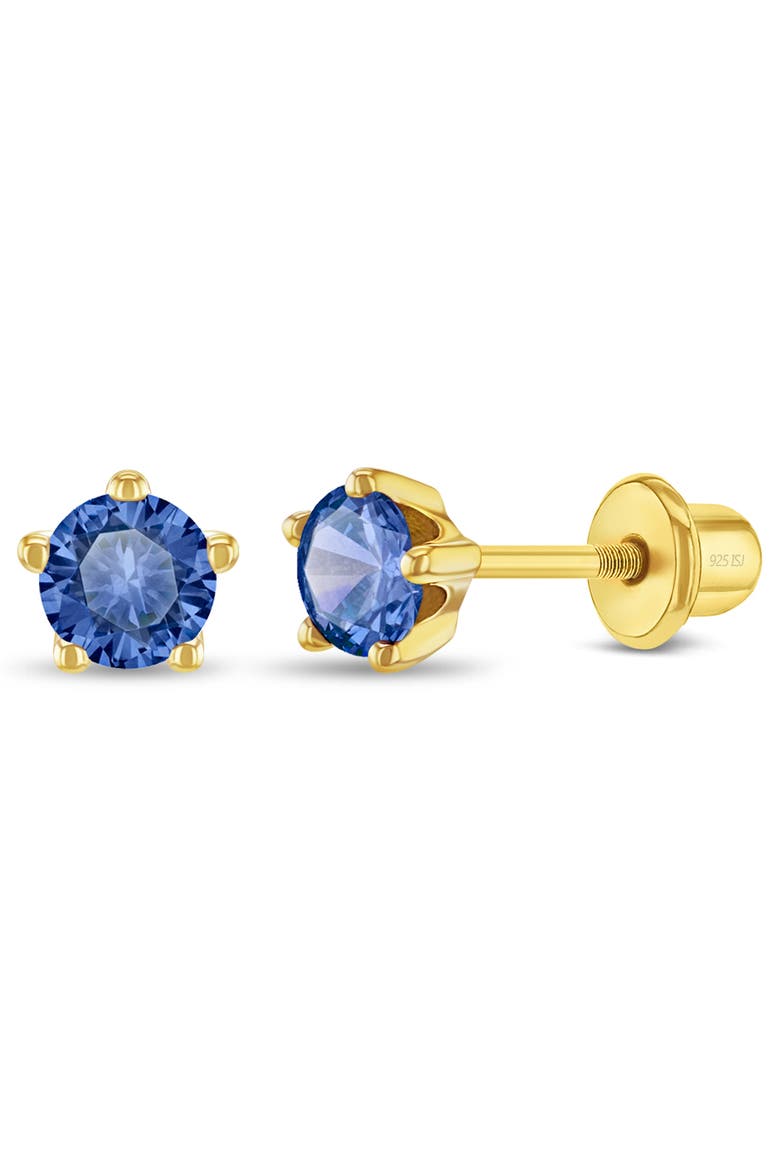 Prong CZ Solitaire Earrings, Main, color, September