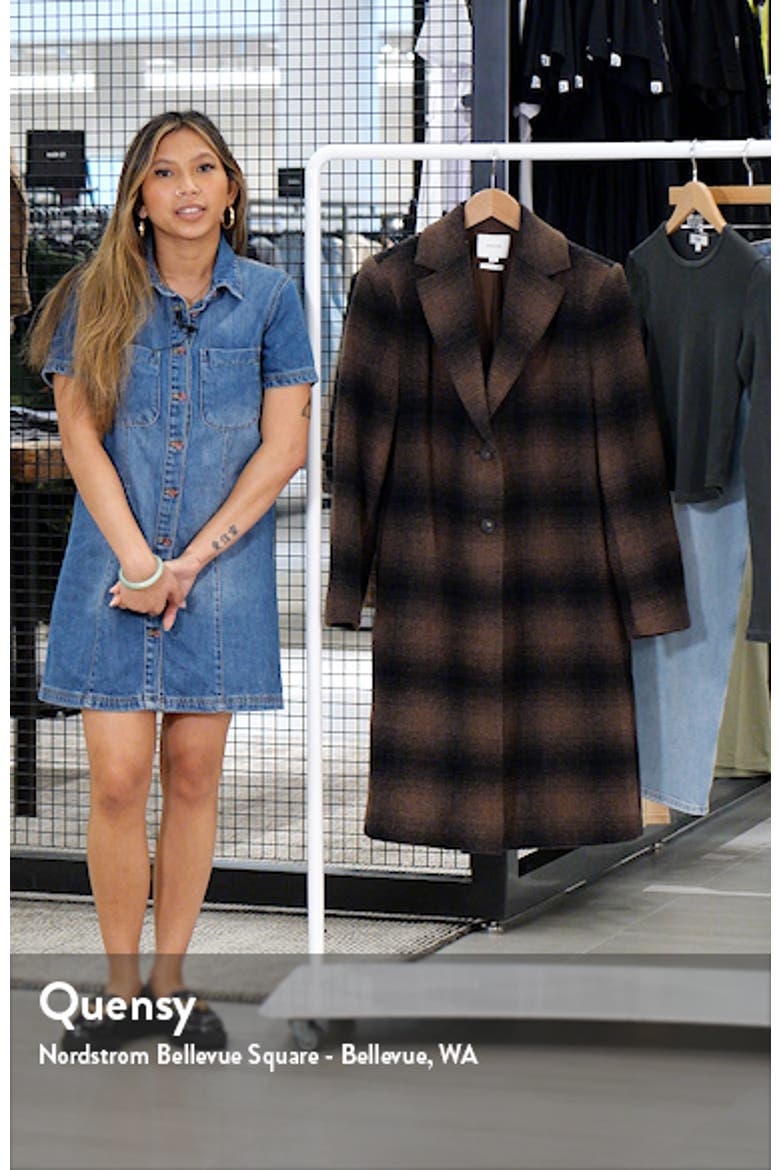 Shadow Plaid Wool Blend Coat video