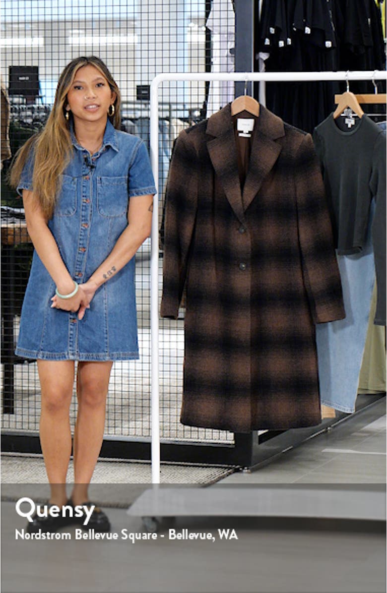 Shadow Plaid Wool Blend Coat, sales video thumbnail