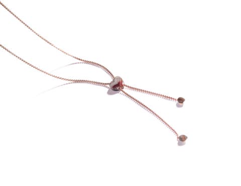 Luv Me Lace Agate Gemstone Rose Gold Plated Silver Adjustable Heart Women Necklace