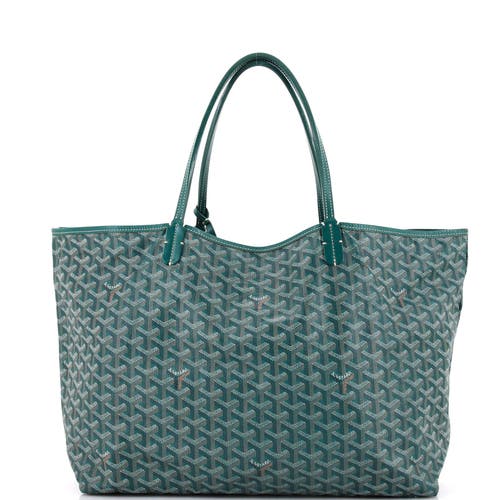 Pre-owned Goyard  Goyard Saint Louis Tote Coated Canvas Xxl In Green