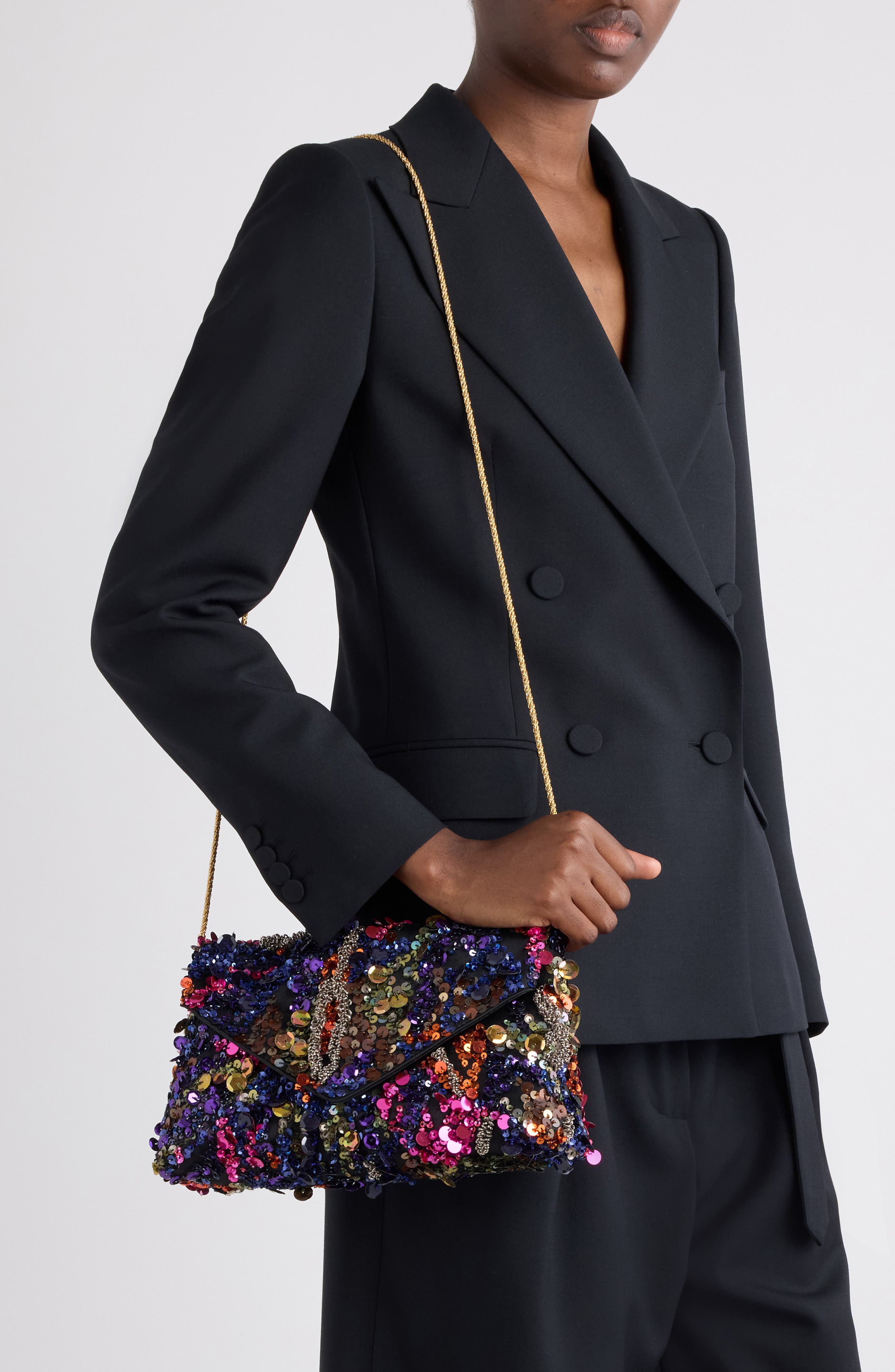 Dries Van Noten Sequin Embellished Clutch, Alternate, color, 