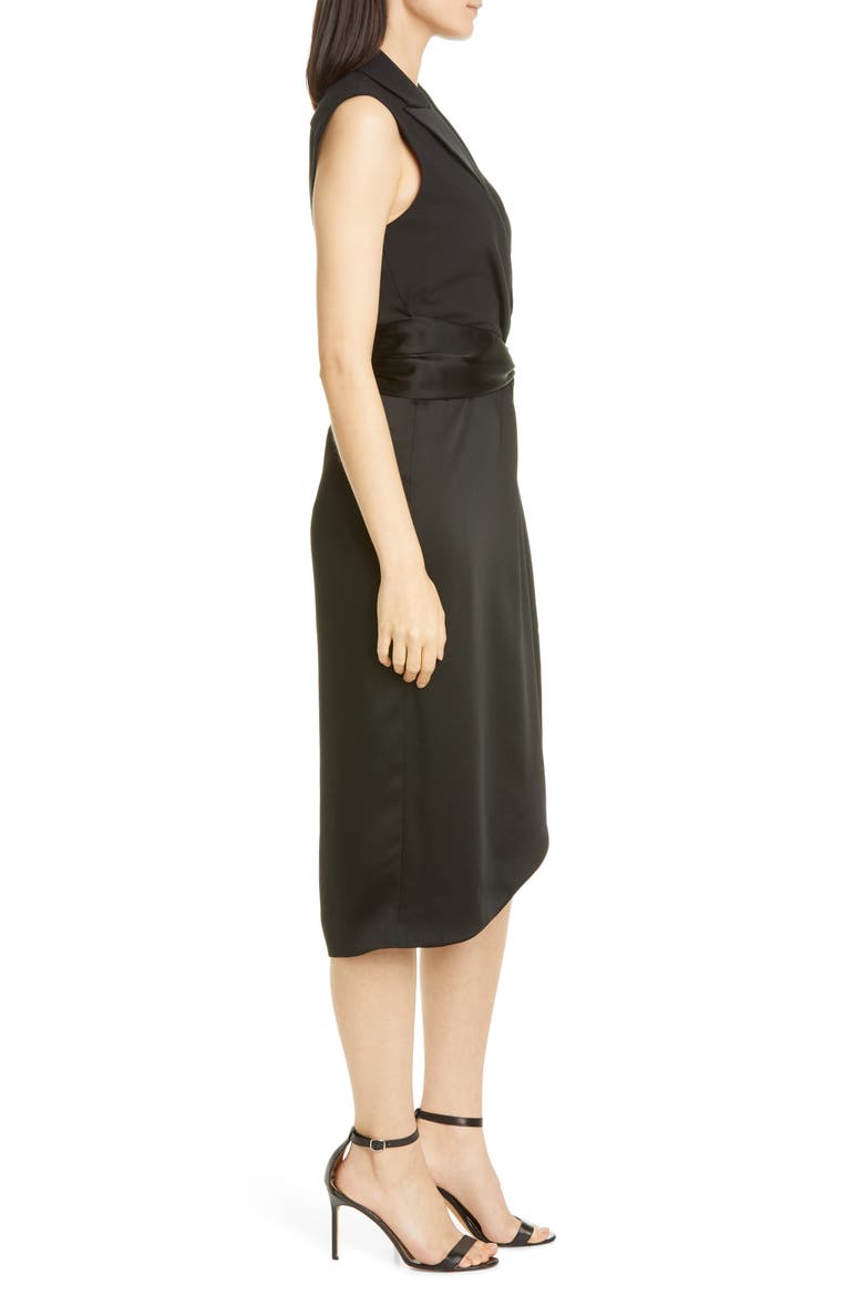 Jonathan Simkhai Twist Waist Dress, Alternate, color, BLACK