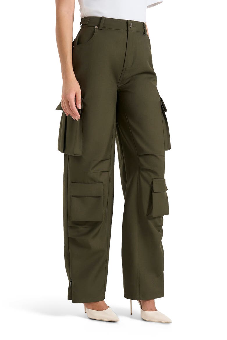 Emilie Tailored High Rise Cargo Trousers, Main, color, Olive