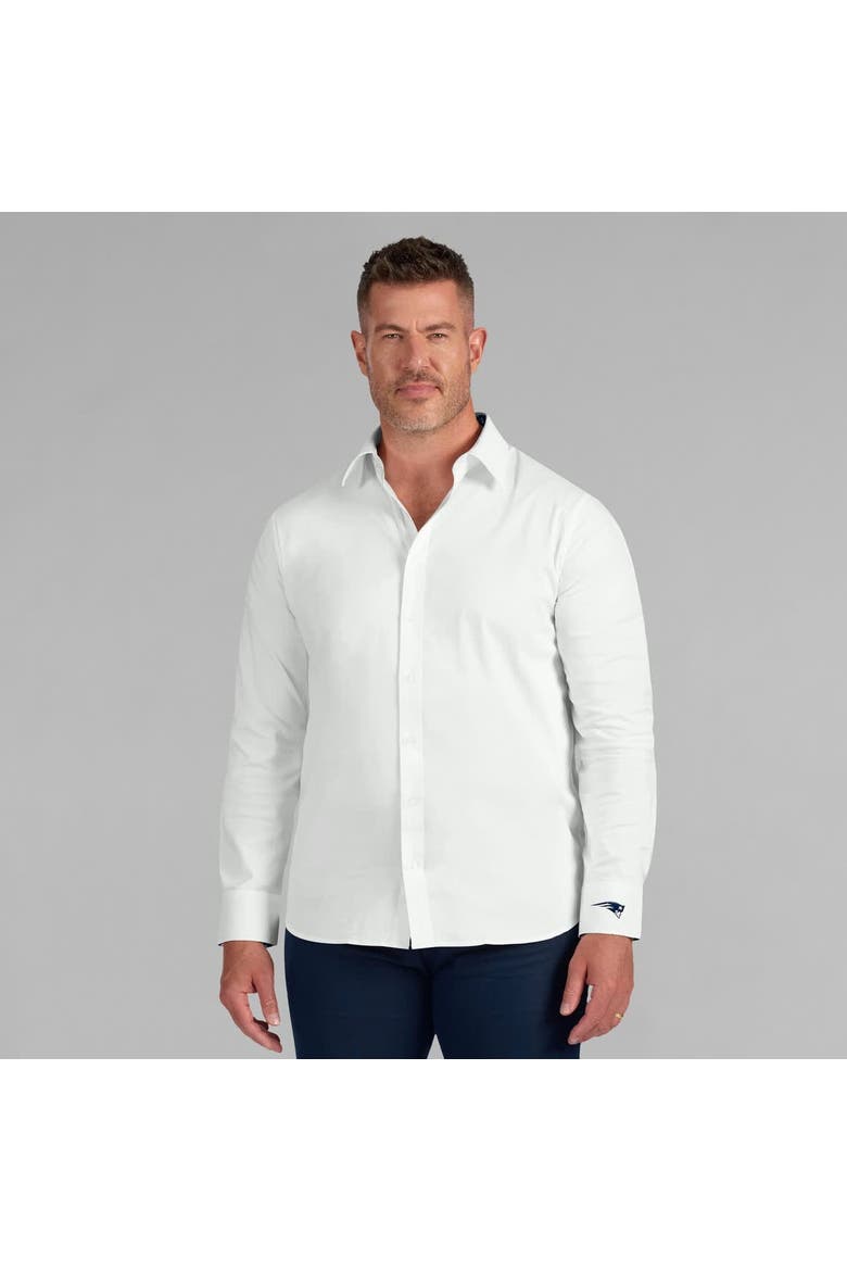Men's J. Palmer White New England Patriots Man-In-Motion Long Sleeve Button-Up Dress Shirt, Alternate, color, White