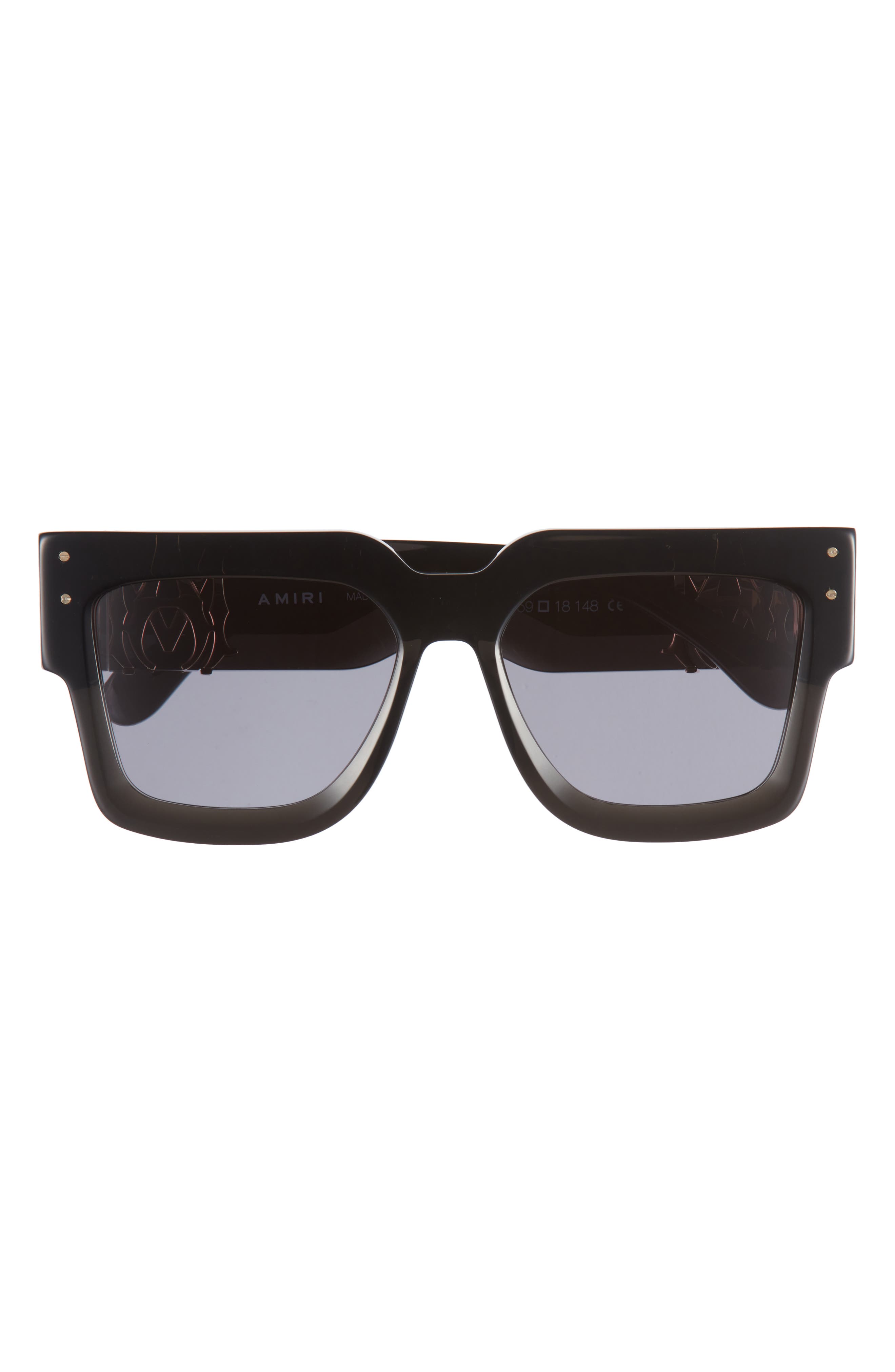 AMIRI Black Sunglasses with Blue Lenses and Gold Temple Accents HOLLYWOOD SUNGLASSES - Black Pink main image 4