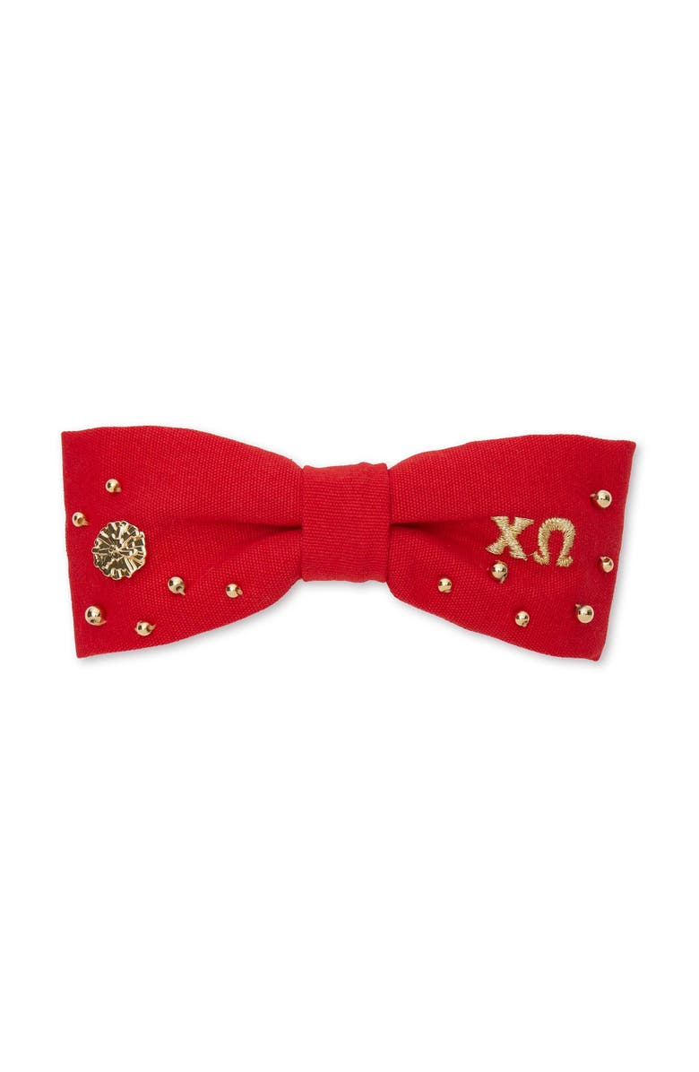Lele Sadoughi Chi Omega Riley Bow, Main, color, Cardinal Red 600