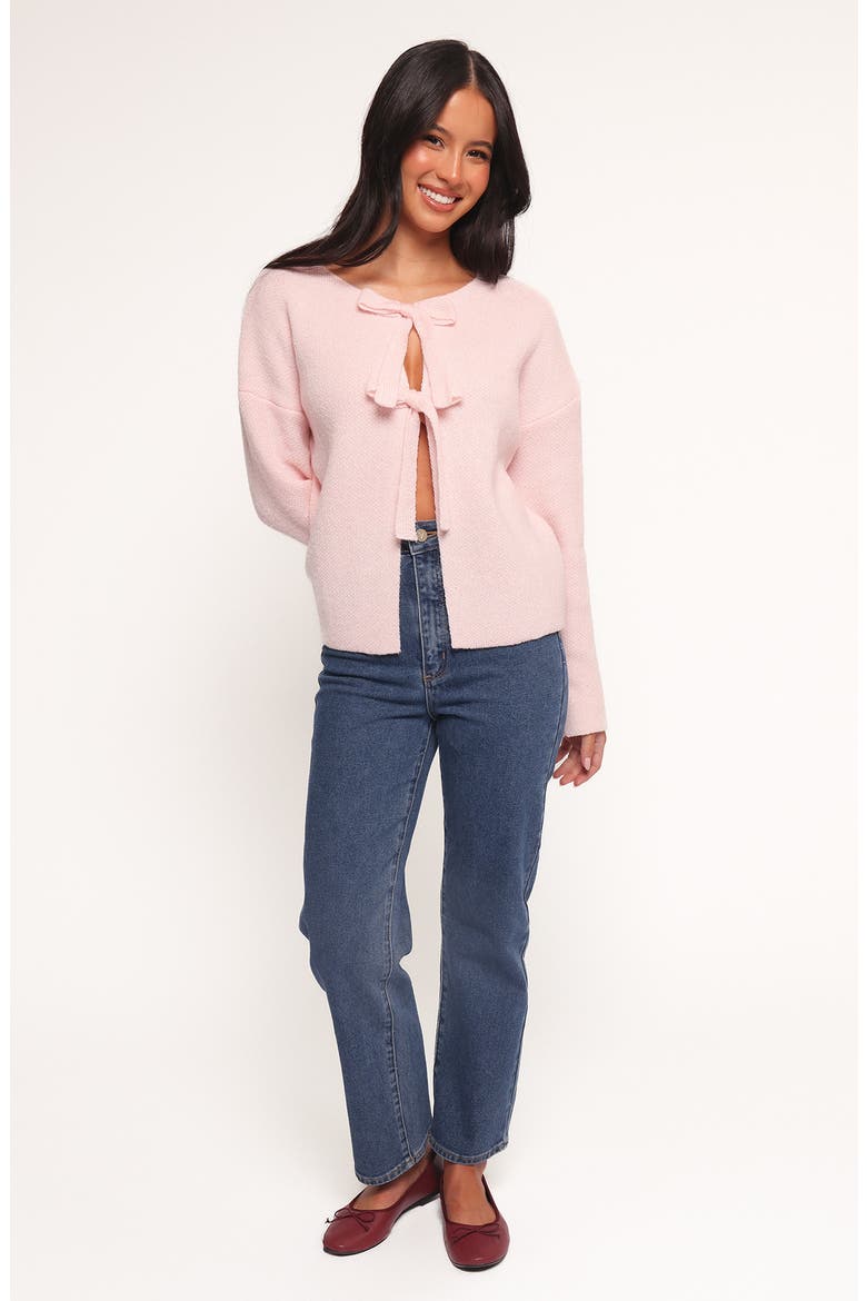 Arden Bow Cardigan, Alternate, color, PINK