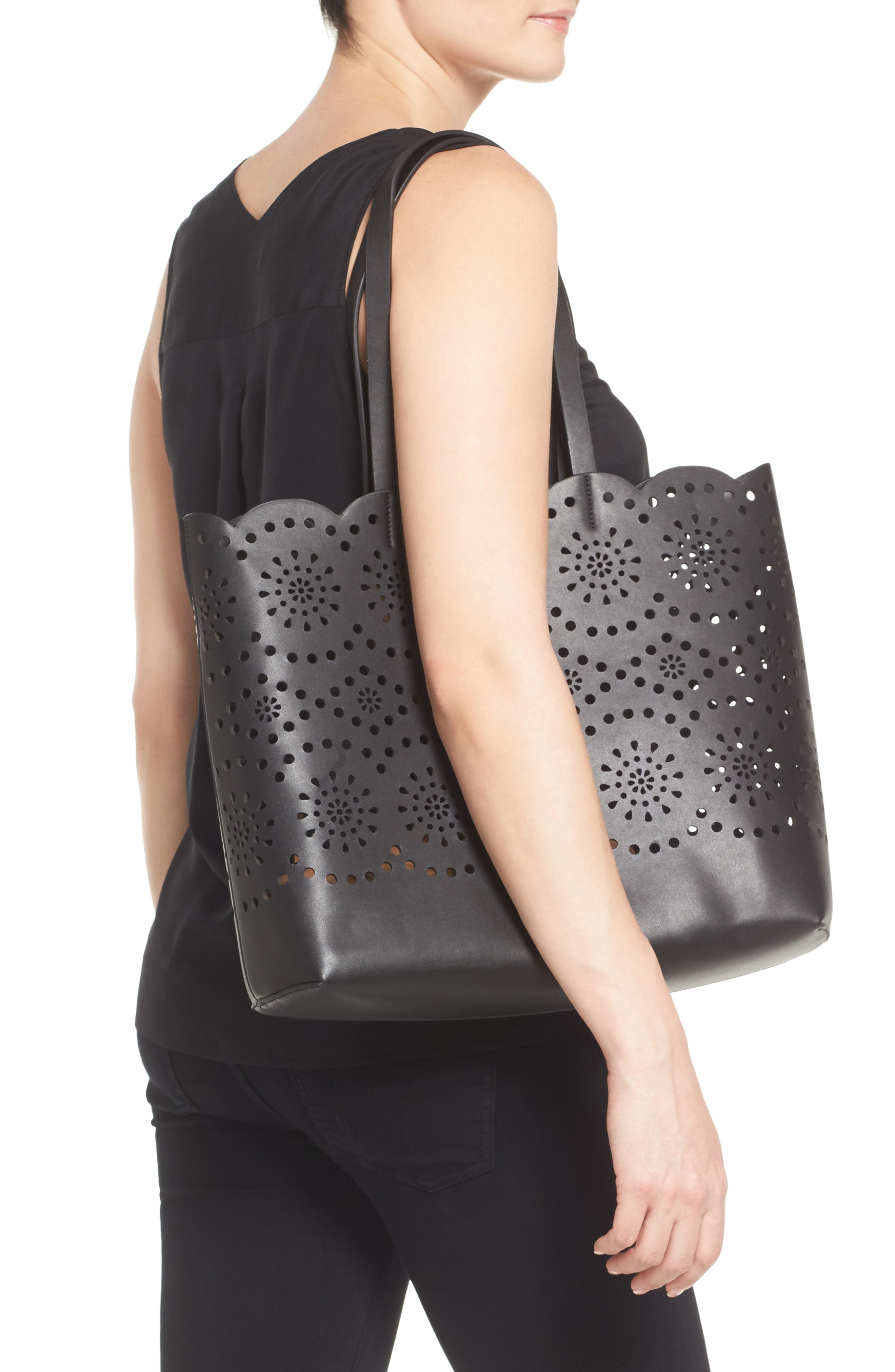 Chelsea28 Lily Scallop Faux Leather Tote, Alternate, color, 